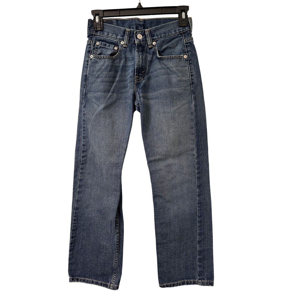 Levis 569 Boys Loose Straight Jeans Blue Medium Wash 12 Slim 24x26 Y2K Cotton